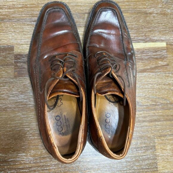 ECCO Men’s Dress Shoes Lace Up Oxford Brown Leather Men's Brown Leather Dress Sz - Picture 7 of 8